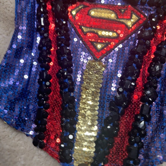 LED Halloween Costume Corset, Supergirl, Superhero, Size M, Sequins, Top, - Picture 13 of 16